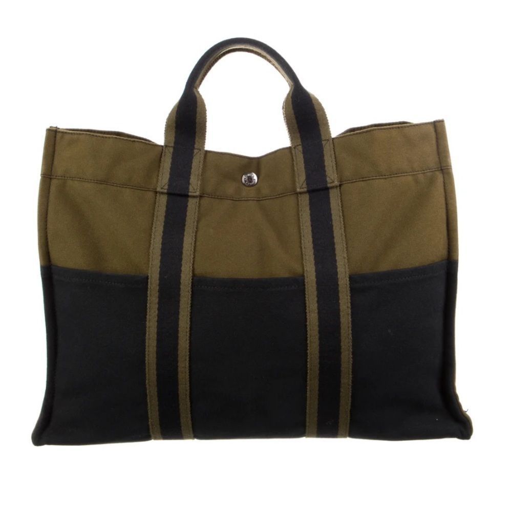 HERMES Hermes Four Toe GM Tote Bag HandBag Green and Blue